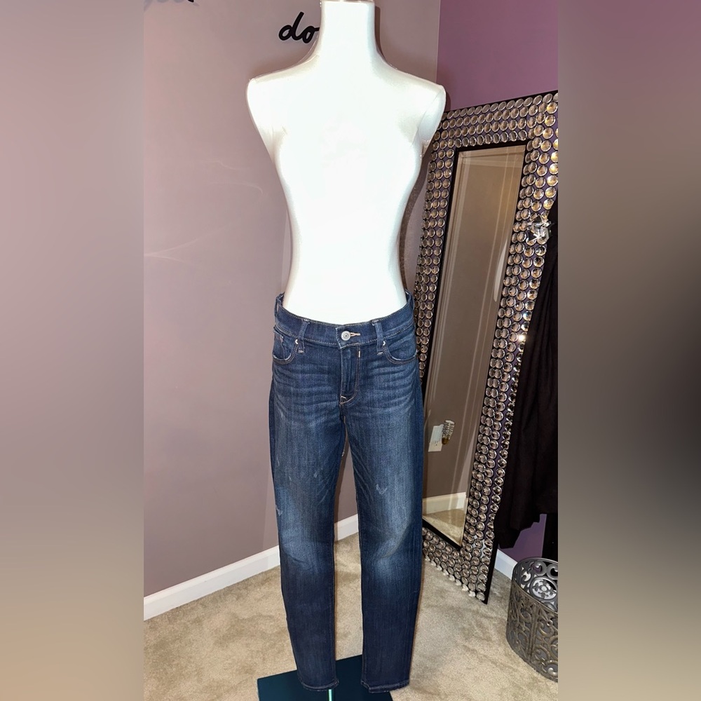 Express Dark Blue Straight Leg Jeans